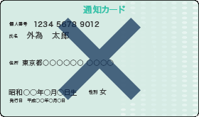 マイナンバー(個人番号)通知カードのイメージ画像