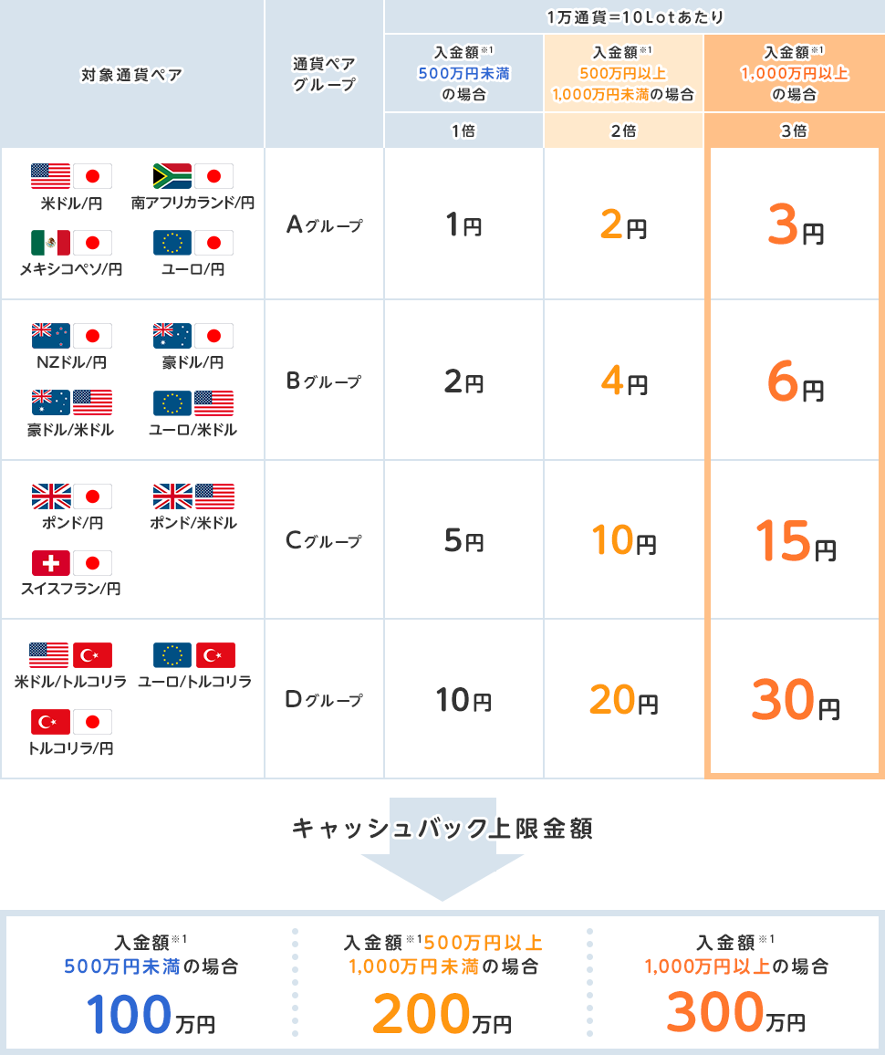 キャンペーン 対象通貨ペア