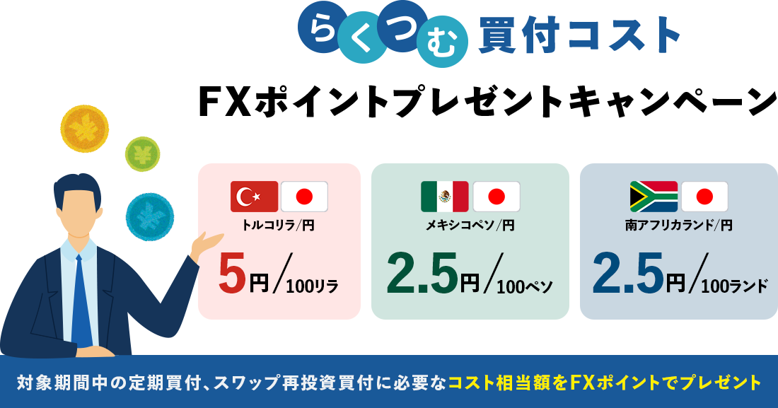 らくつむ買付コスト FXポイントプレゼントキャンペーン