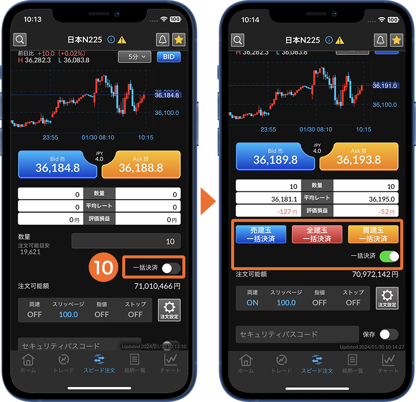 一括決済ボタン