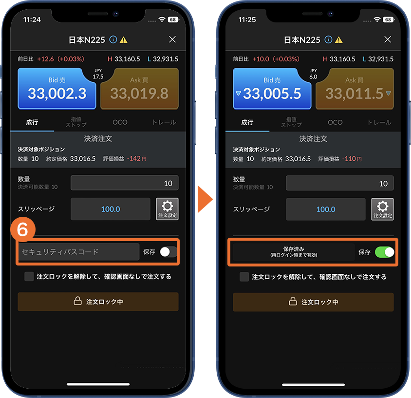 セキュリティパスコード