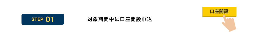 口座開設をクリック