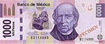 1000メキシコペソ札のイメージ画像