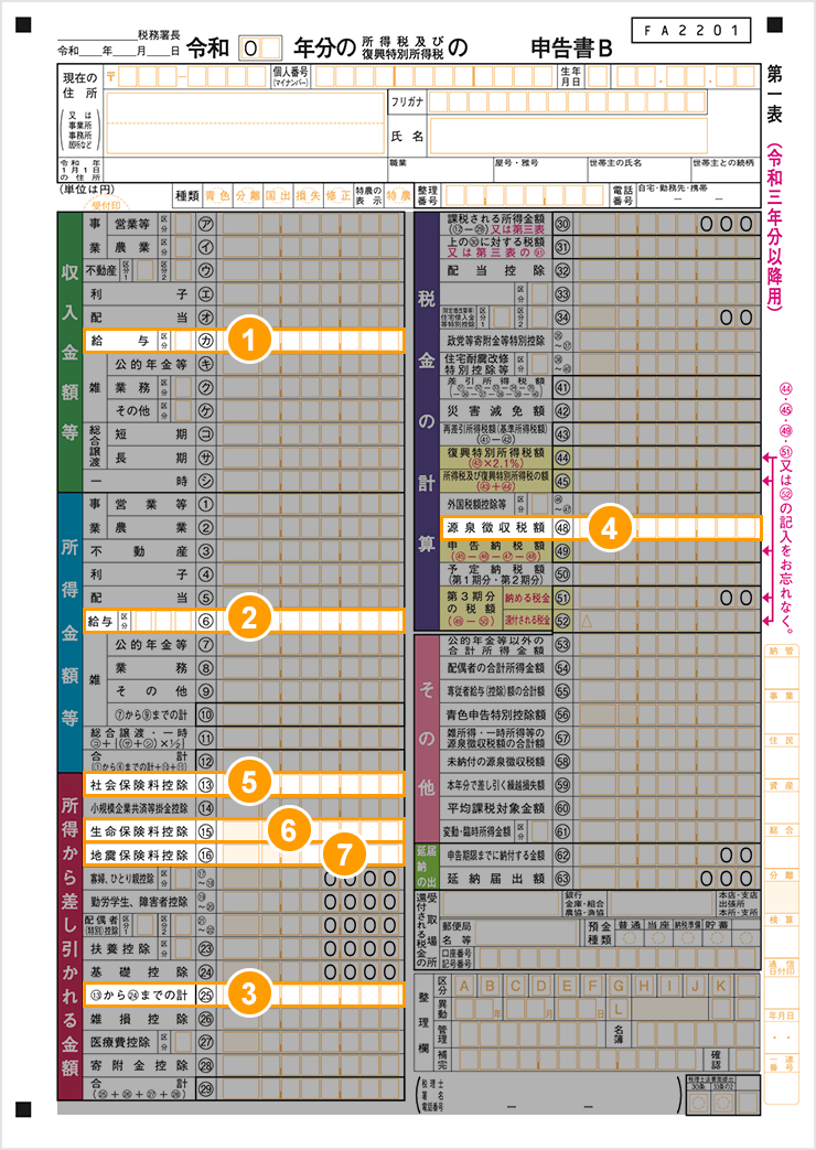 申告書第一表