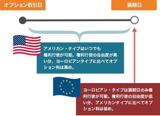 権利行使のタイミングによる分類